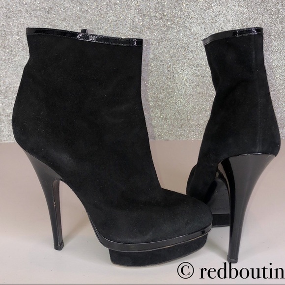 Yves Saint Laurent Shoes - YSL Tribute Black Suede Ankle Boots Booties